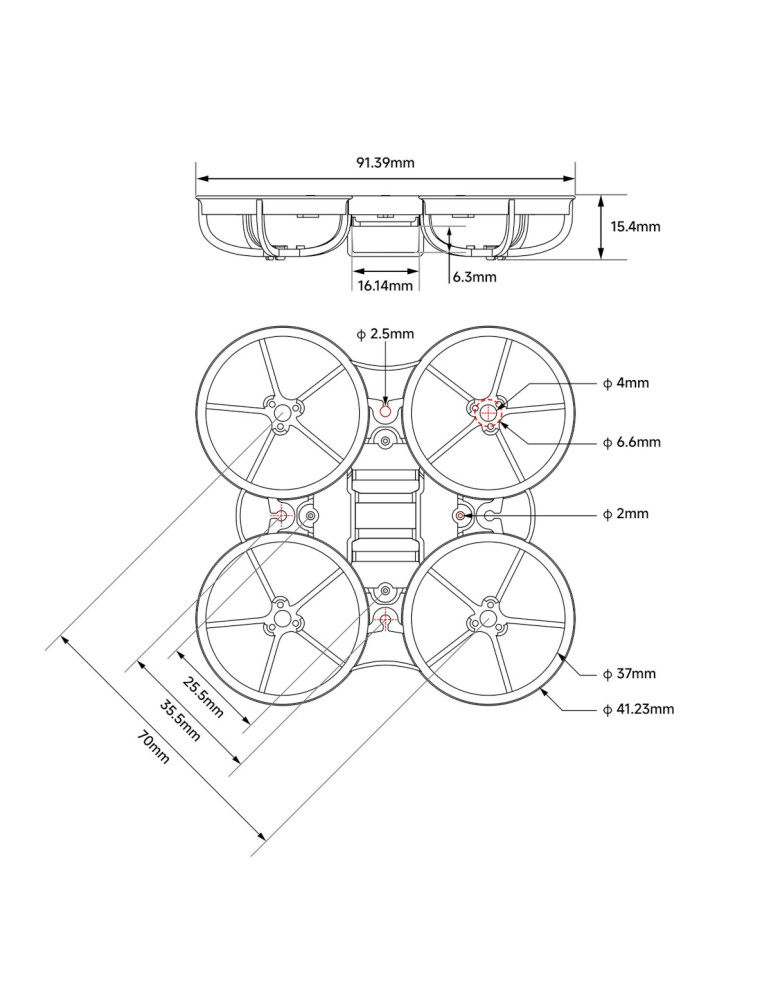 BetaFPV Meteor65 PRO II Whoop Frame