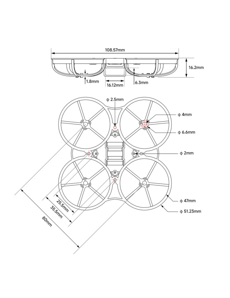 BetaFPV Meteor75 PRO II Whoop Frame