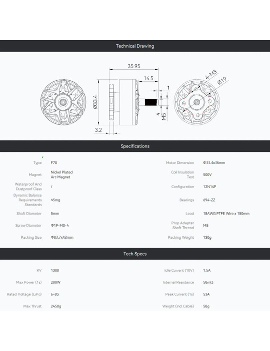 Tiger Motor F70 1300Kv
