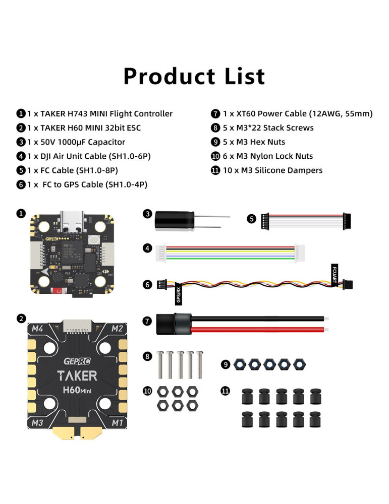 GepRC Taker H743 Mini 32Bit 60A Stack