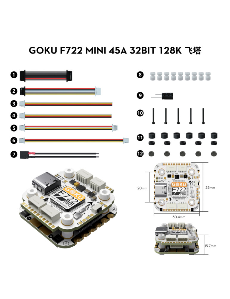 Flywoo GOKU F722 Pro Mini V2 HD 3-6S 45A 32Bit