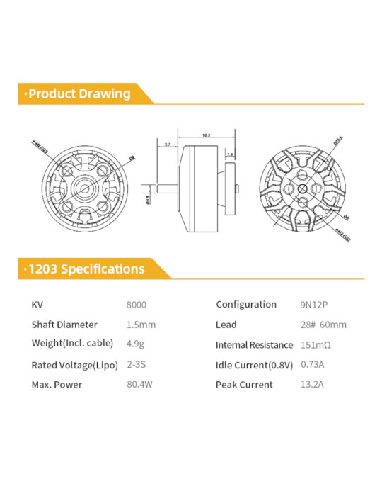 DeepSpace Aeather 1505 4000Kv (4S) Motoren für 2.5" - 3.5" Builds