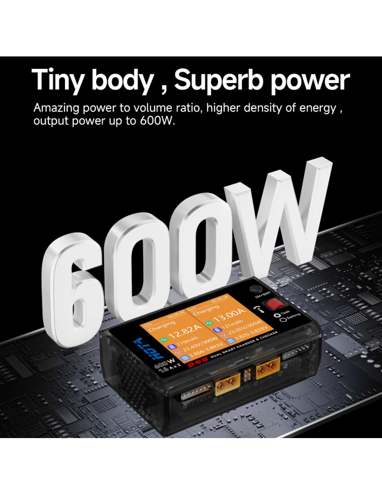 HOTA D6S Dual Ladegerät 600W für LiPo & FPV
