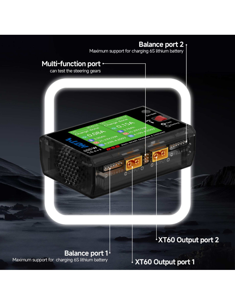 HOTA D6S Dual Ladegerät 600W für LiPo & FPV
