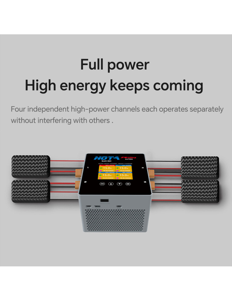 HOTA F6 Ultra 1000W DC / 500W AC 4-Kannal Smart Charger
