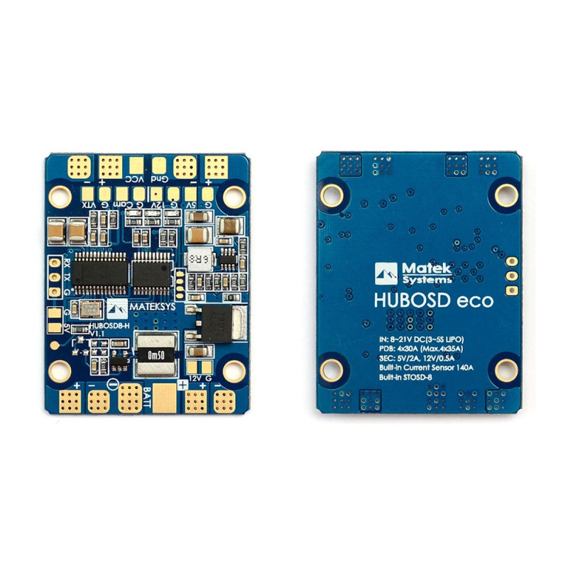 Matek - HUBOSD8 with STOSD8, Current Sensor & Dual BEC