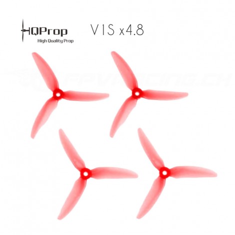 HQProp DP 5x4.8x3 Durable V1S PC Propeller - Licht Rot (Triblade)