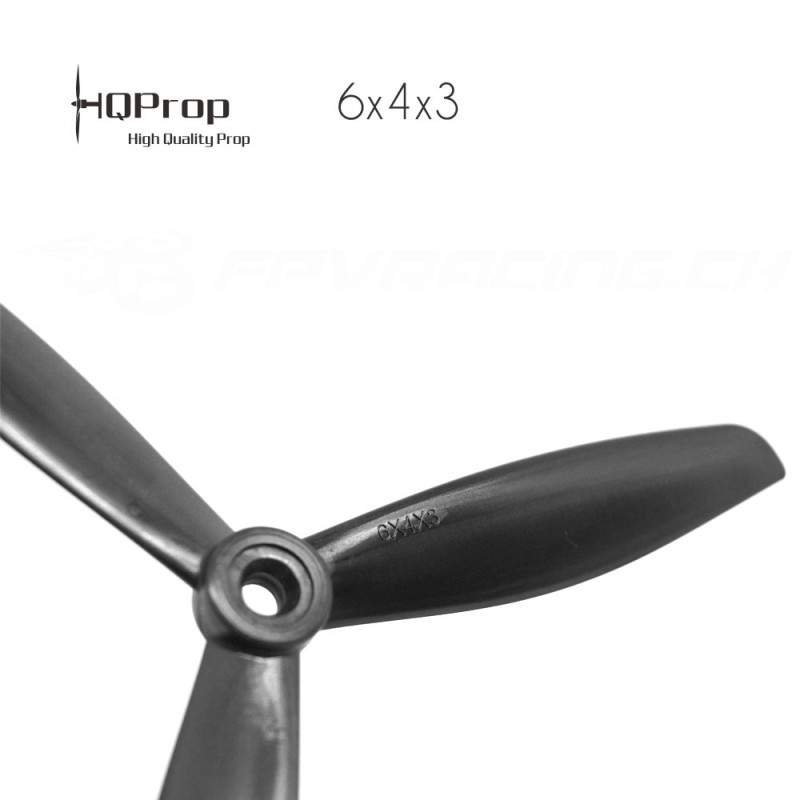 HQProp DP 6x4x3 Durable PC Propeller - Schwarz (Triblade)