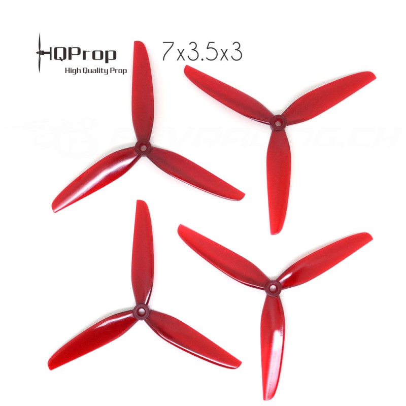 HQProp DP 7x3.5x3 V1S Durable PC Propeller - Licht Rot