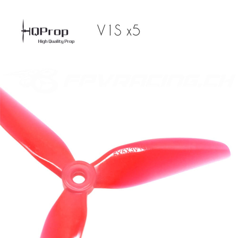 HQProp DP 5x5x3 Durable V1S PC Propeller - Light Red (Triblade)