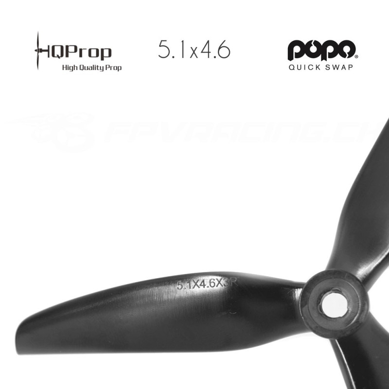 HQProp DP 5.1x4.6x3 Durable PC Propeller - Schwarz - POPO