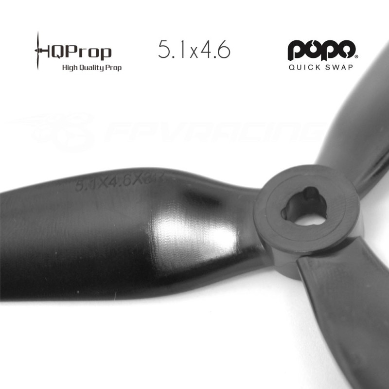 HQProp DP 5.1x4.6x3 Durable PC Propeller - Schwarz - POPO