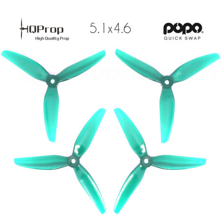 HQProp DP 5.1x4.6x3 Durable PC Propeller - Light Teal - POPO