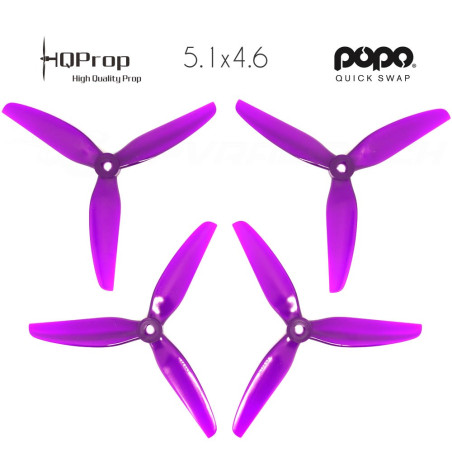 HQProp DP 5.1x4.6x3 Durable PC Propeller - Light Purple - POPO