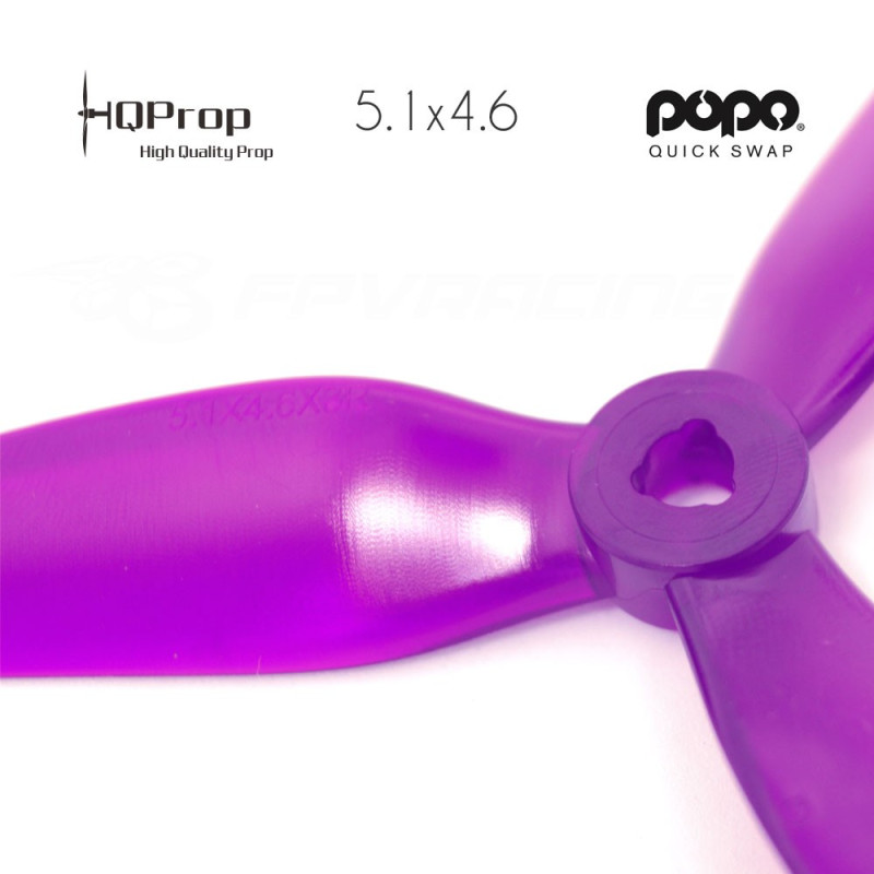 HQProp DP 5.1x4.6x3 Durable PC Propeller - Light Purple - POPO