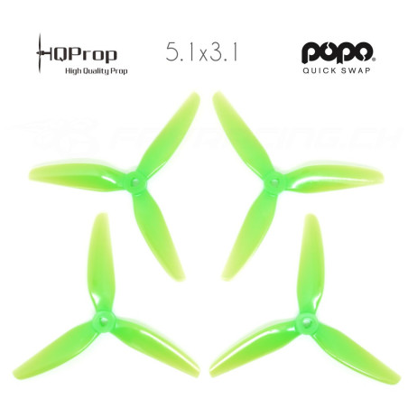 HQProp DP 5.1x3.1x3 Durable PC Propeller - Licht Grün (Triblade)