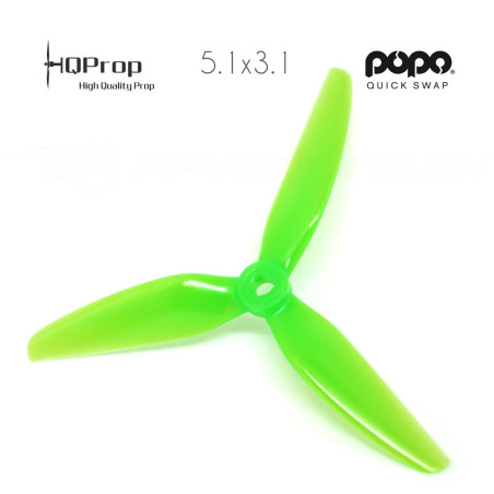 HQProp DP 5.1x3.1x3 Durable PC Propeller - Light Green (Triblade)