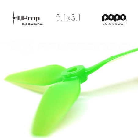 HQProp DP 5.1x3.1x3 Durable PC Propeller - Light Green (Triblade)