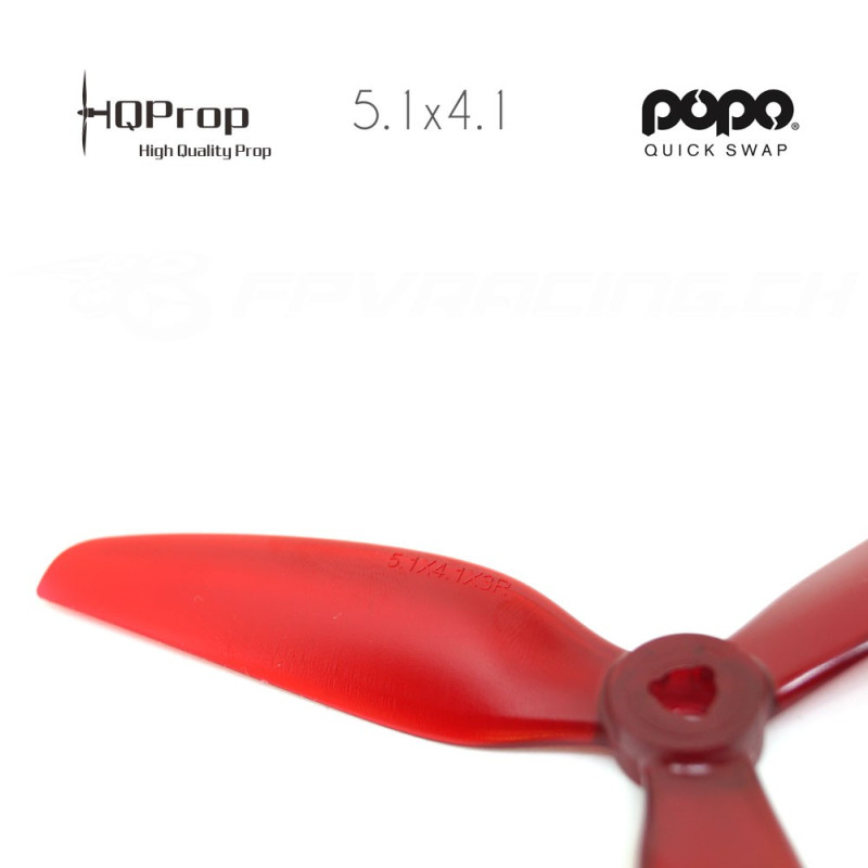 HQProp DP 5.1x4.1x3 Durable PC Propeller - Licht Rot