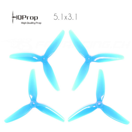 HQProp DP 5.1x4.1x3 Durable PC Propeller - Light Blue